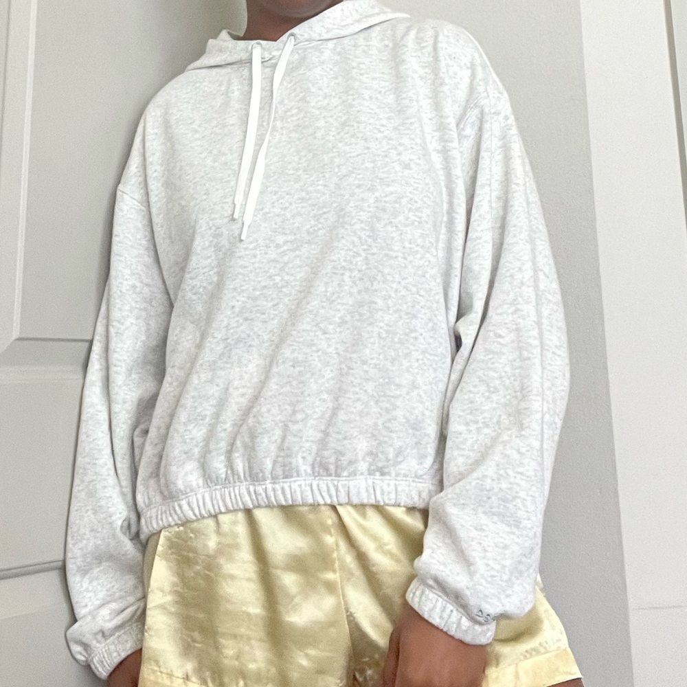 Heather Gray Cropped Hoodie